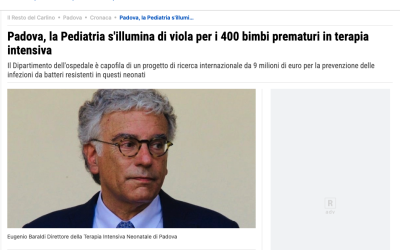 Padova, la Pediatria s’illumina di viola per i 400 bimbi prematuri in terapia intensiva